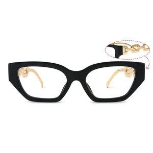 Eyeglasses - Black with Gold Link Arms 2.00